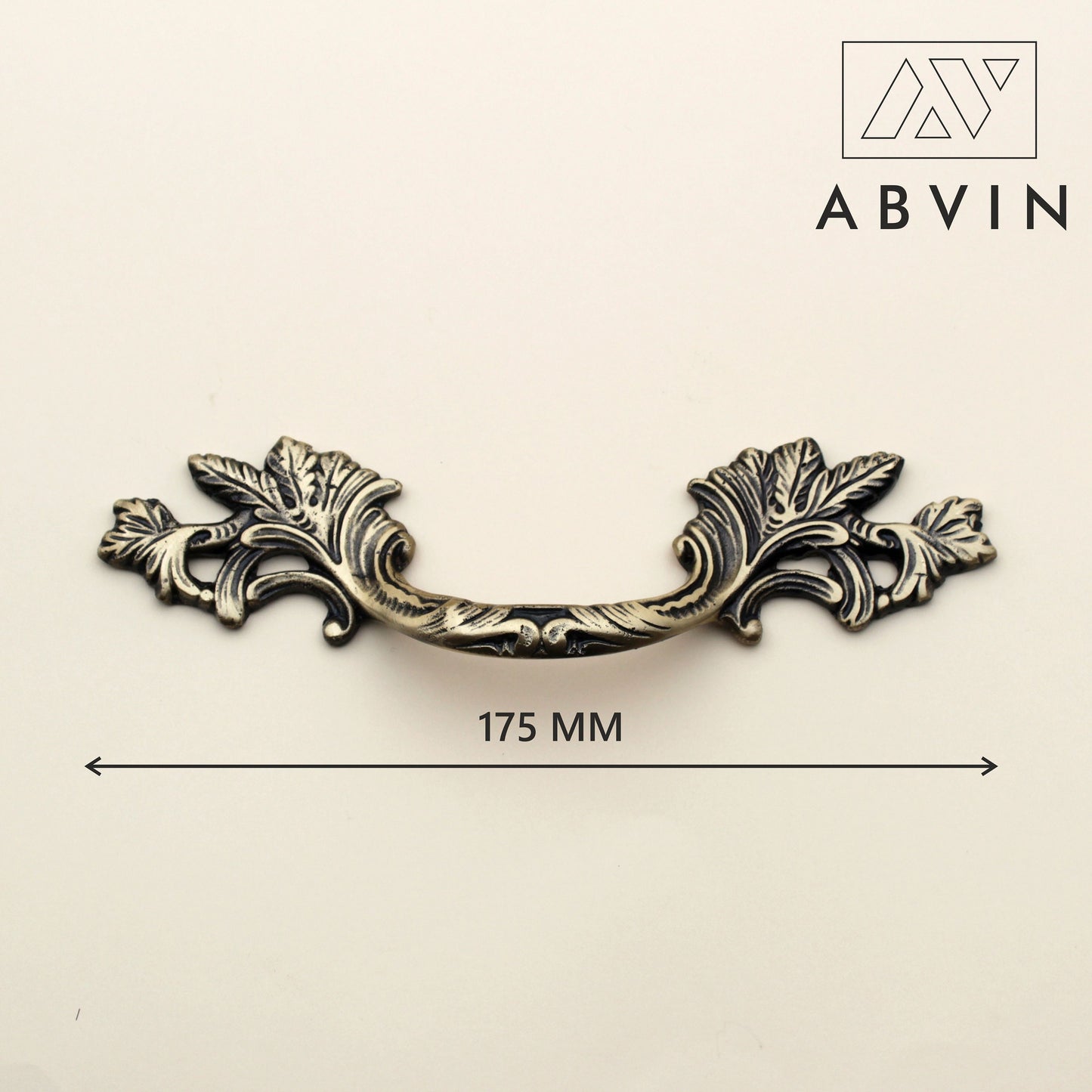 ABVIN Pure Brass Vintage Antique Carving Pulls Ring Dresser Drawer Pulls Handles Antique Bronze Rustic Cabinet Knobs - 1 Piece