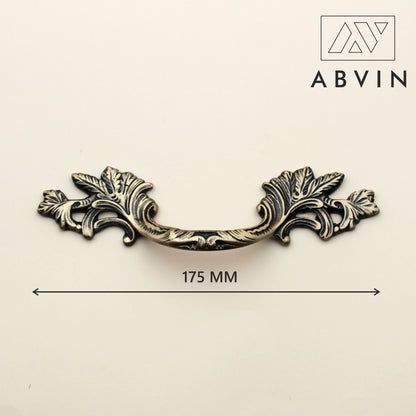 ABVIN Pure Brass Vintage Antique Carving Pulls Ring Dresser Drawer Pulls Handles Antique Bronze Rustic Cabinet Knobs - 1 Piece