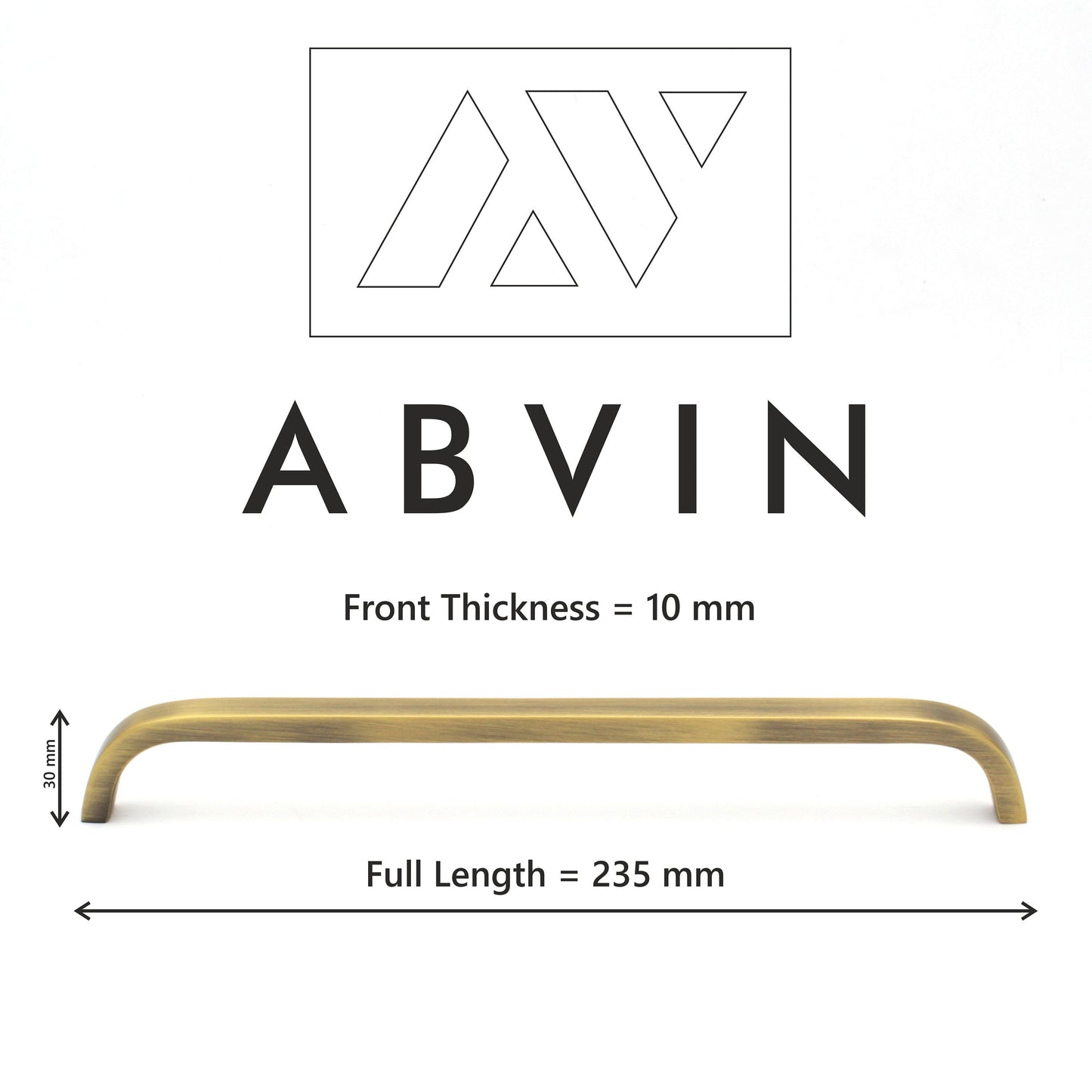 Premium Thin Solid Brass Bar Handles, Modern Gold Cabinet Hardware, Furniture Pulls for Doors, Cabinets, Cupboards & Drawers