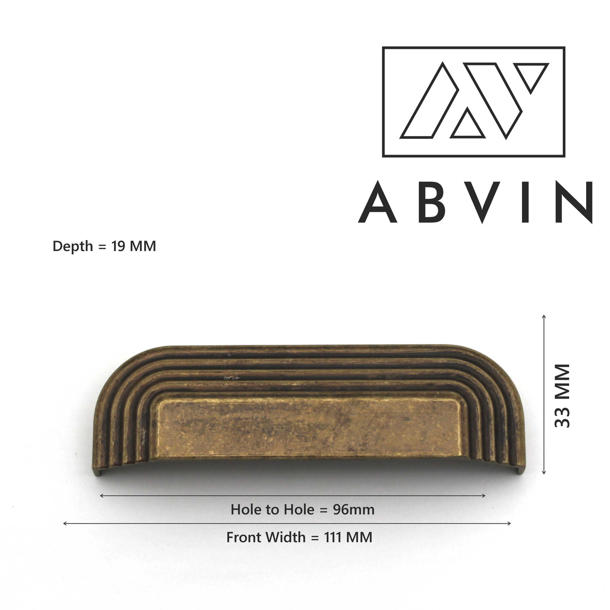 ABVIN Polished Brass Cabinet Pulls – Curved Drawer Handles (1 pc)