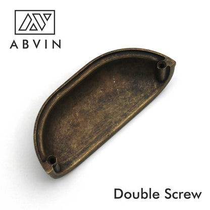 ABVIN Rustic Antique Classical Cup Pulls Handles for Hardware Cabinets and Drawers - 1 pcs