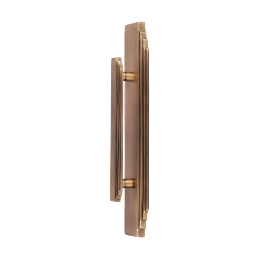 Matt Bronze Plate Brass Door Handle: Ornate Entrance Hardware