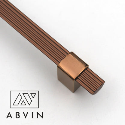 Modern Lining Dual Copper Finish Cabinet Handle - Sold Individually