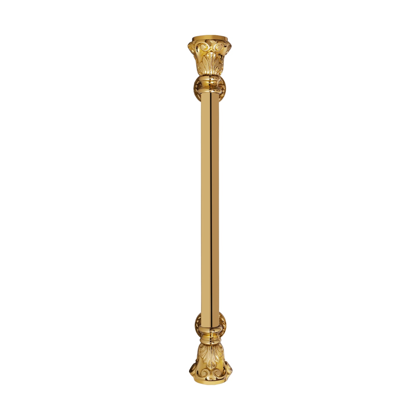 Gold Finish Brass Door Handle: Ornate Entrance Hardware