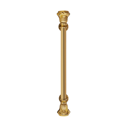 Gold Finish Brass Door Handle: Ornate Entrance Hardware