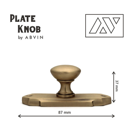 ABVIN Pure Brass Plate Knobs Handles, Furniture Pulls Cabinets Cupboards Drawers knob (1 pcs)