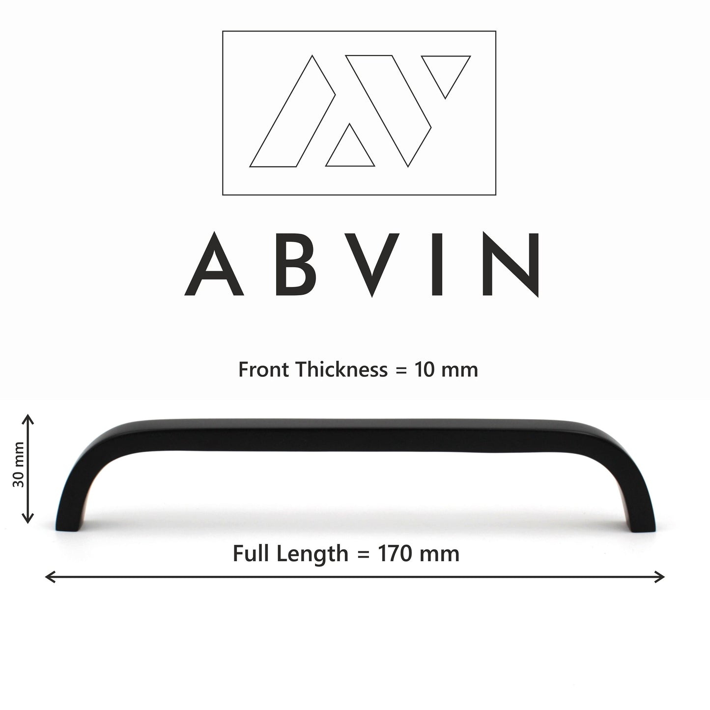 Premium Thin Black Brass Bar Handles, Modern Cabinet Hardware, Furniture Pulls for Doors, Cabinets, Cupboards & Drawers