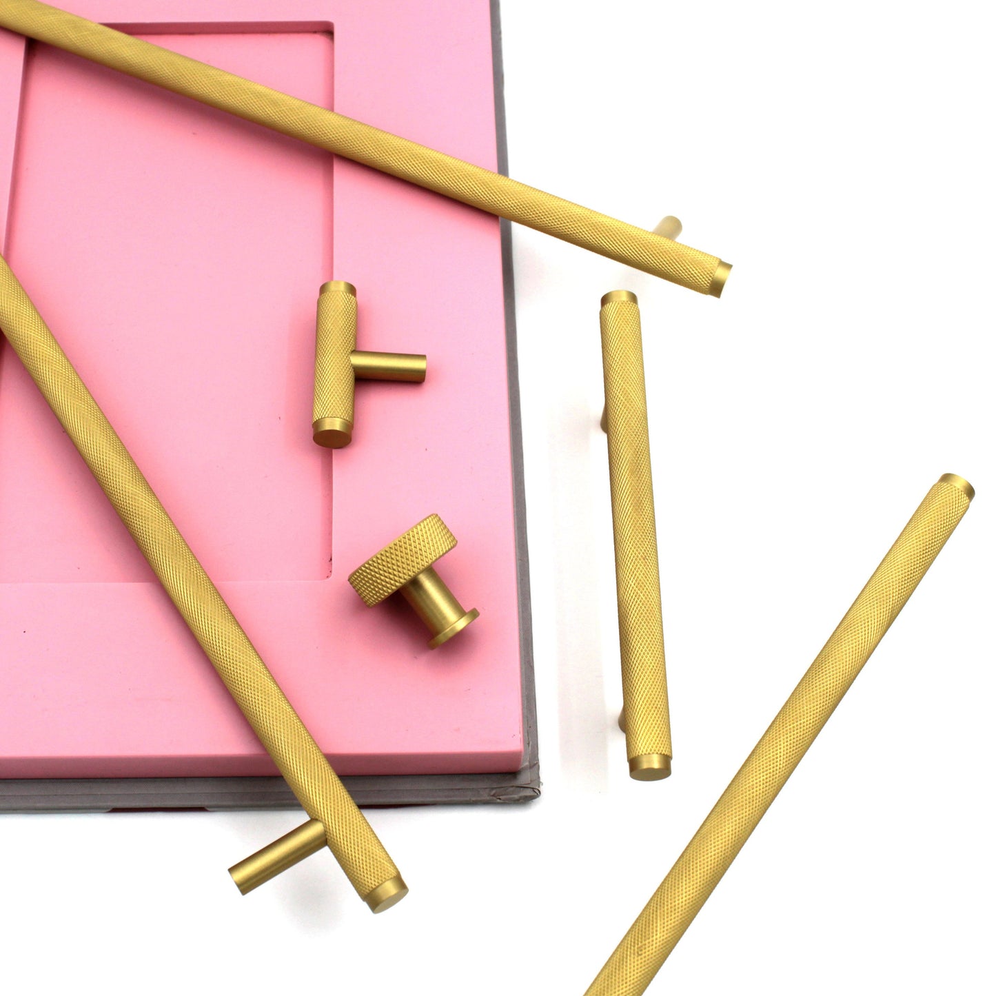 Modern Solid Brass Knurled Cabinet Bar Pull Handles Drawer Dresser Furniture Knob Handle Appliance Pulls Gold Kitchen cupboard - 1 pcs