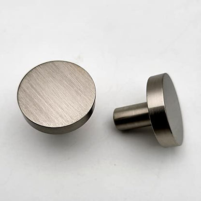 ABVIN Solid Brass Matt Round Knobs Cabinet Beautiful Decorative Dresser Knobs Drawer Pulls - ABVIN002 - Matt ss Finish - 1 Pcs…