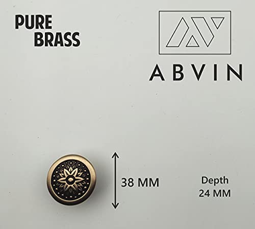 ABVIN Solid Brass Antique KNOBS - Unique Cabinet Pulls, Beautiful Drawer Knobs, Decorative Knobs, Dresser Knobs, Drawer Pulls, Knobs and Pulls - 1 Pcs