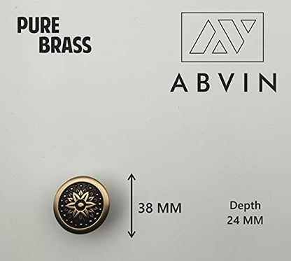 ABVIN Solid Brass Antique KNOBS - Unique Cabinet Pulls, Beautiful Drawer Knobs, Decorative Knobs, Dresser Knobs, Drawer Pulls, Knobs and Pulls - 1 Pcs