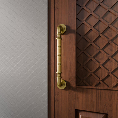 10'' Brass Antique Door Handle, Door Handles for Main Door, Handle Head Design - 1 Pcs