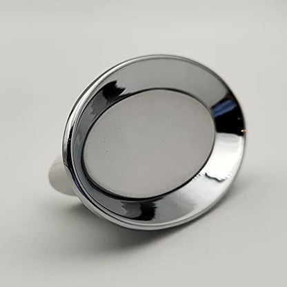 Oval Shape knob - Unique Cabinet Pulls, Beautiful Drawer Knobs, Decorative Knobs, Dresser Knobs, Drawer Pulls, Knobs and Pulls - Chrome White Finish - 1 pcs