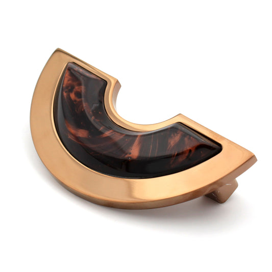 5.5" Modern Semi Circle Copper Finish Handles Pulls Cabinet Drawer Dresser Furniture Knob Handle Pulls - 1 pcs