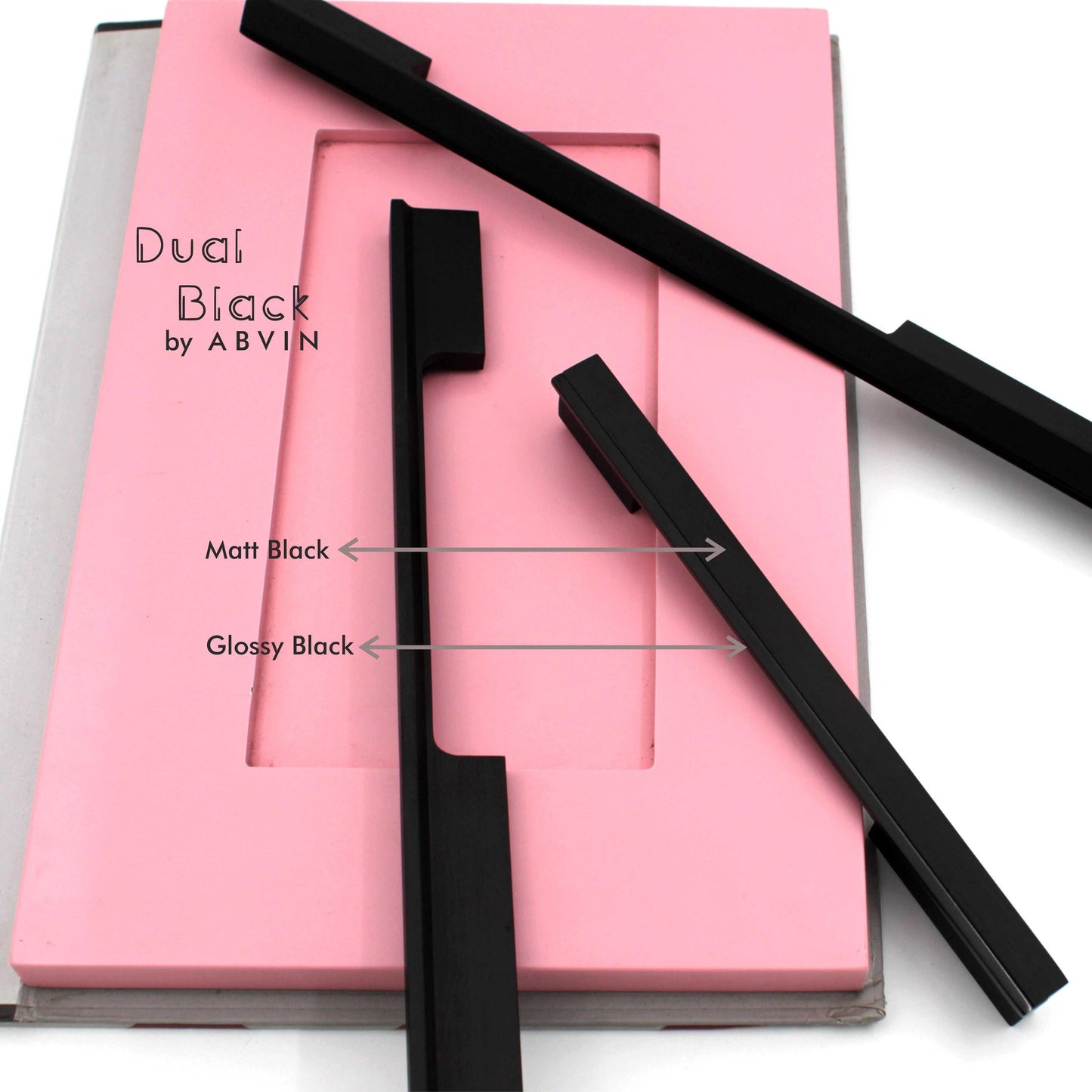 Modern Long Unique Dual Black Handles Pulls Cabinet Drawer Dresser Furniture Knob Handle Appliance Pulls 1 piece