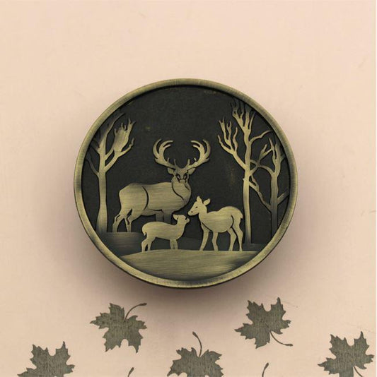 Deer Family Antique knob Drawer Pulls Handles Dresser Cabinet Kitchen Knobs - 1 piece