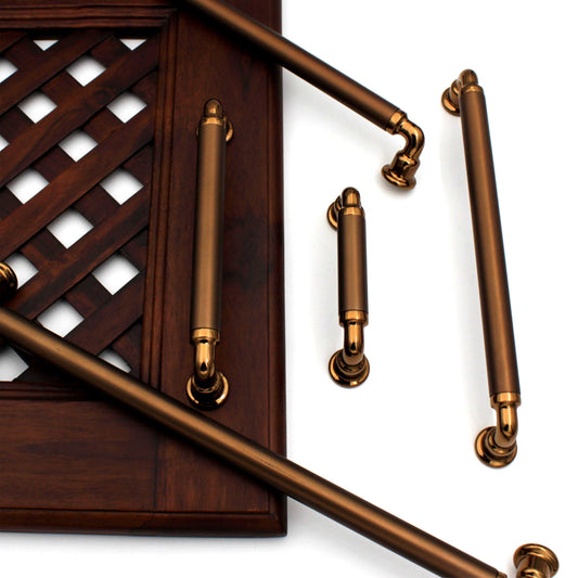 Modern Dual Copper Handles Pulls Cabinet Drawer Dresser Furniture Handle Pulls - 1 pcs