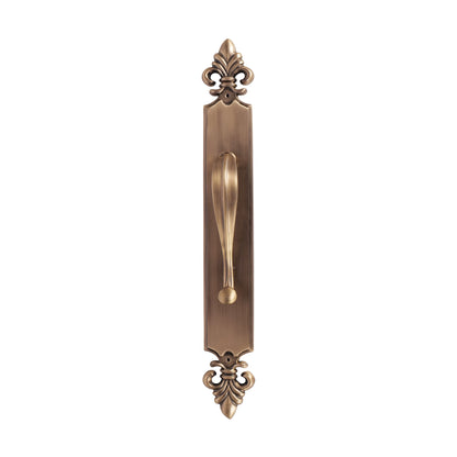 Matt Antique Plate Brass Door Handle: Ornate Entrance Hardware