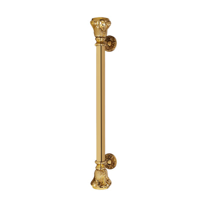 Gold Finish Brass Door Handle: Ornate Entrance Hardware