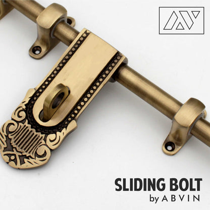 Main Door  Brass Aldrop  – 100% Handmade Solid Brass Latch, Brass Sliding Door Bolt - 1 set