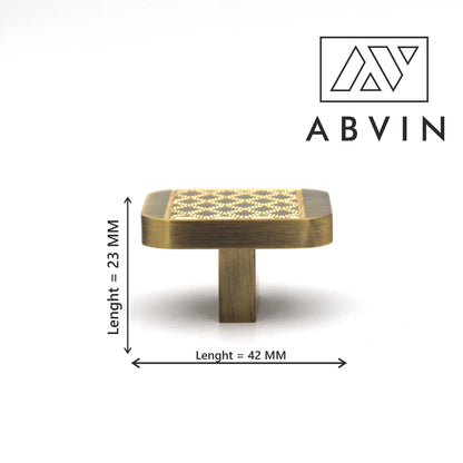 ABVIN Premium Brass Knobs Handles, Jali design Furniture Pulls Cabinets Cupboards Drawers knob (1 pcs)