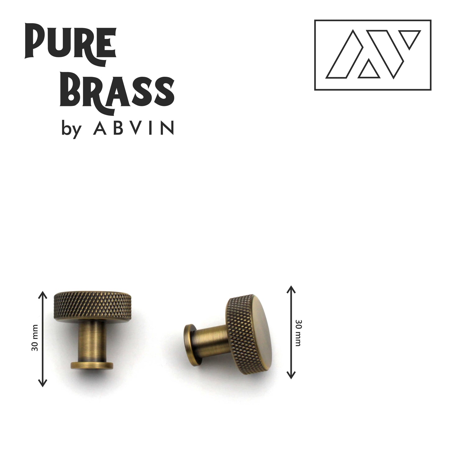 ABVIN Premium Brass Antique Knurled Knobs Handles, Furniture Pulls Cabinets Cupboards Drawers knob (1 pcs)