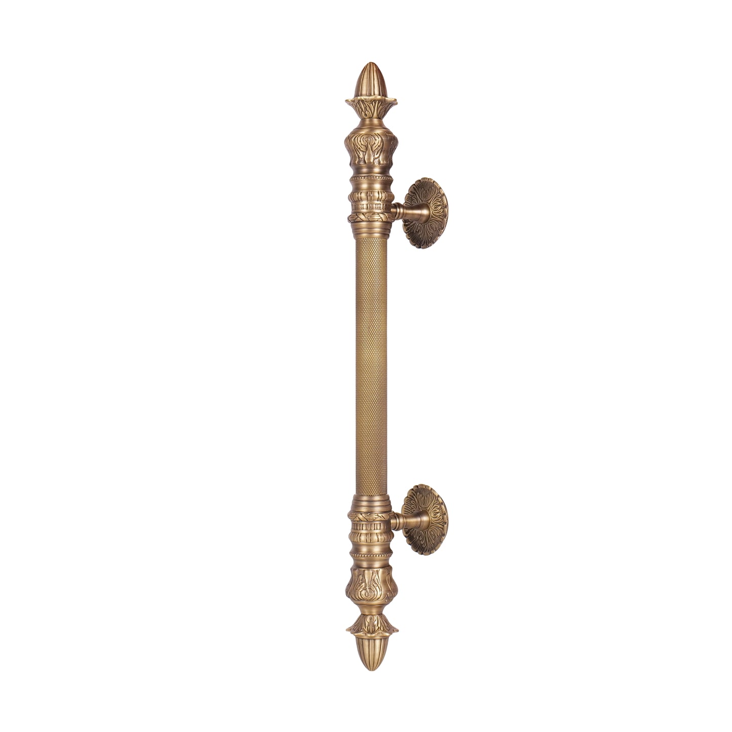 Antique Heavy Brass Door Handle: Ornate Entrance Hardware