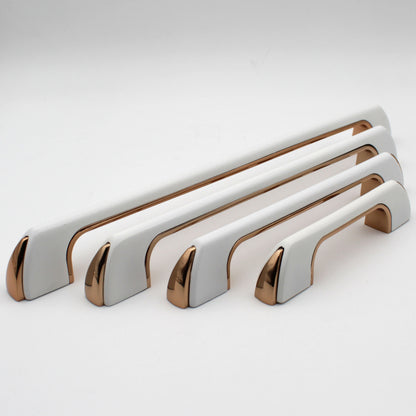 Modern White Gold Handles Pulls Cabinet Drawer Dresser Furniture Knob Handle Pulls - 1 pcs