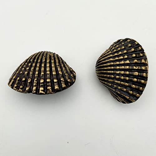ABVIN Solid Antique Brass Shell Knobs Unique Drawer Cabinet Pulls Beautiful Decorative Dresser Knobs Pulls - ABVIN003 - 1 Pcs