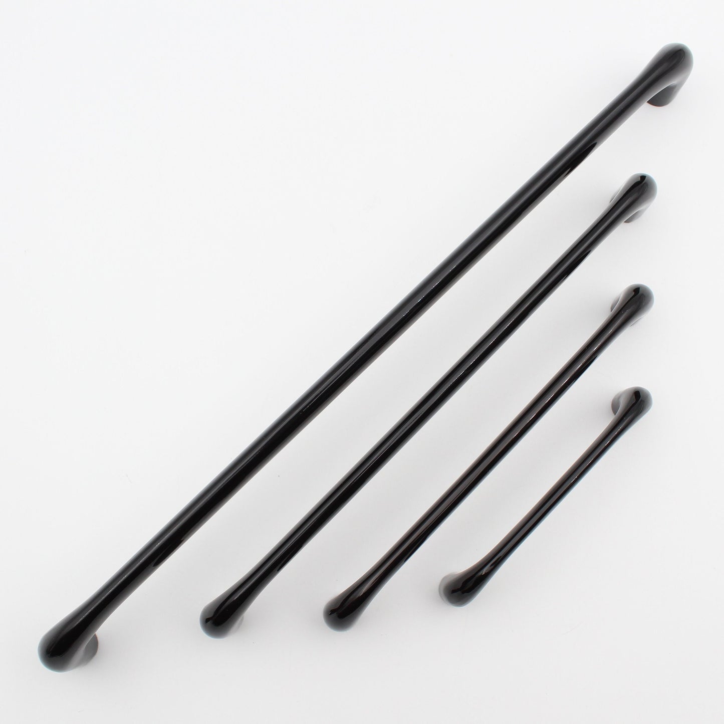 PREMIUM Black shiny Modern Solid Long Pull Bar Handles For Doors Cabinets Cupboards Drawers Appliance Pulls