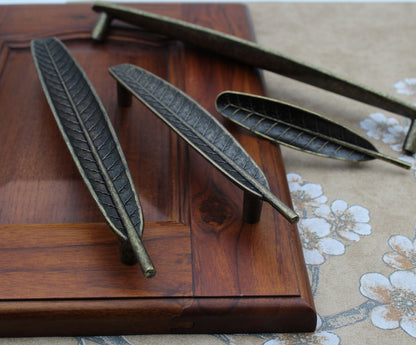 Vintage Retro Solid Leaf Flowers Handles Pulls Cabinet Drawer Dresser Furniture Knob Handle Pulls - 1 pcs