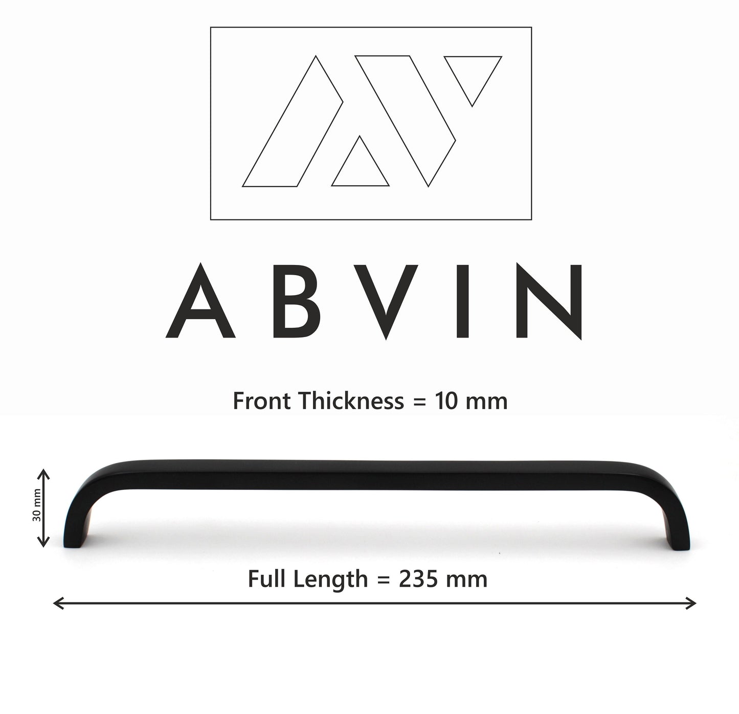 Premium Thin Black Brass Bar Handles, Modern Cabinet Hardware, Furniture Pulls for Doors, Cabinets, Cupboards & Drawers