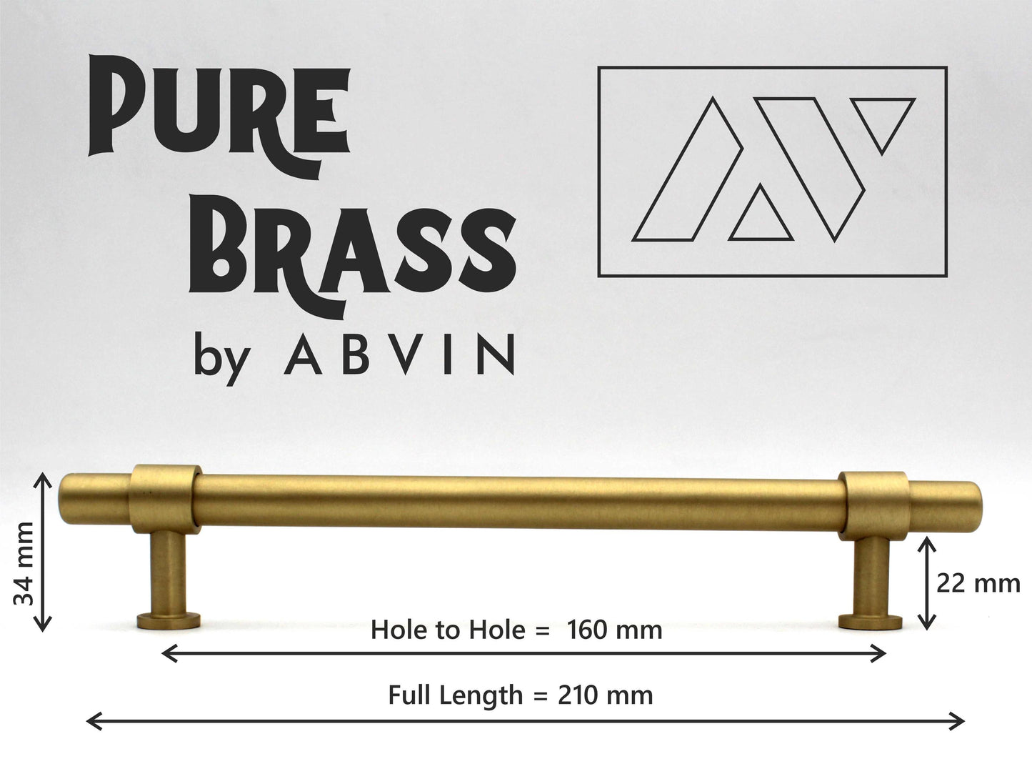 Modern Solid Brass Round Cabinet Bar Pull Handles Drawer Dresser Furniture Knob Handle Appliance Pulls Gold Kitchen cupboard - 1 piece