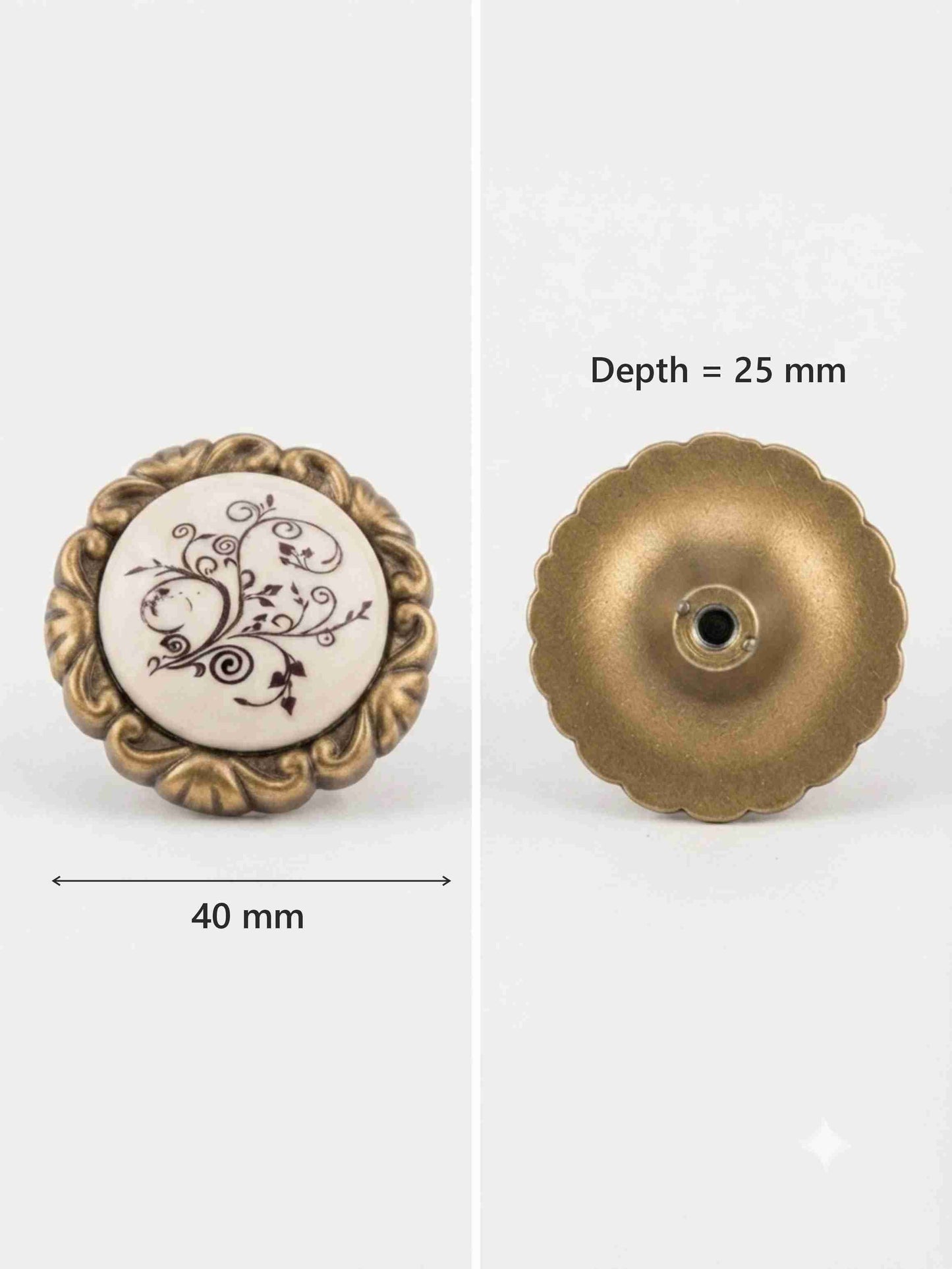Solid Ceramic Floral Antique Finish Cabinet Pull Knobs