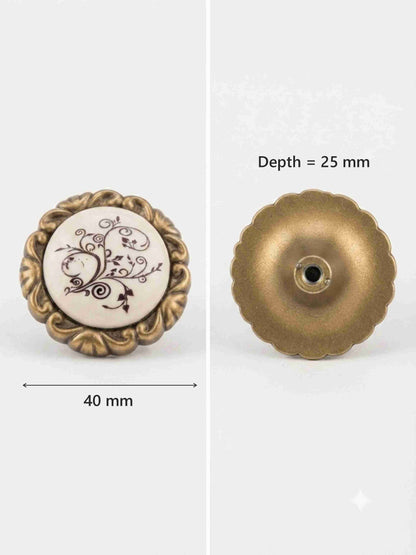 Solid Ceramic Floral Antique Finish Cabinet Pull Knobs