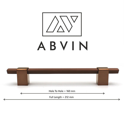Modern Lining Dual Copper Finish Cabinet Handle - Sold Individually