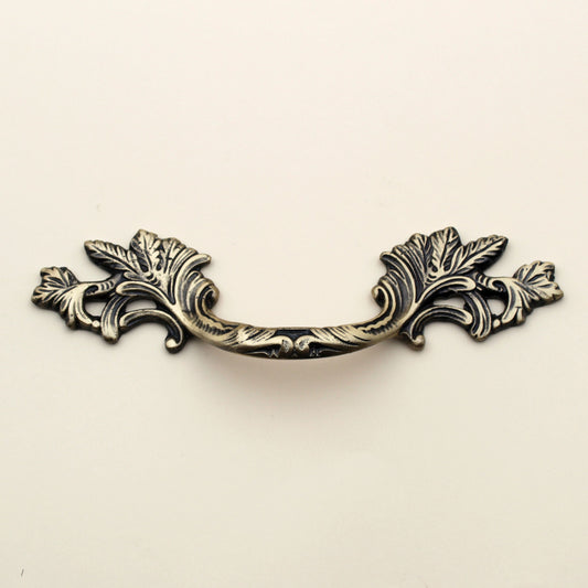 ABVIN Pure Brass Vintage Antique Carving Pulls Ring Dresser Drawer Pulls Handles Antique Bronze Rustic Cabinet Knobs - 1 Piece