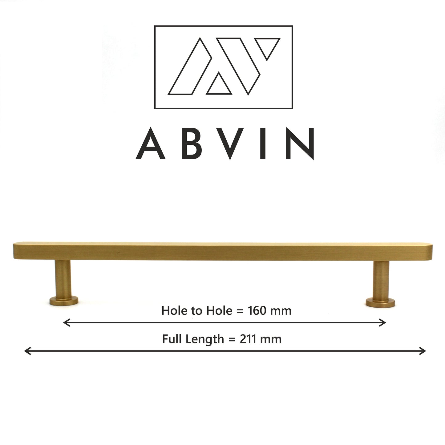 Modern Solid Brass Cabinet Bar Pull Handles Drawer Dresser Furniture Knob Handle Appliance Pulls Gold Kitchen cupboard - 1 pcs