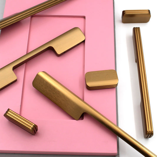 Modern Matt Gold Brush Handles Pulls Cabinet Drawer Dresser Furniture Knob Handle Appliance Pulls - 1 pcs