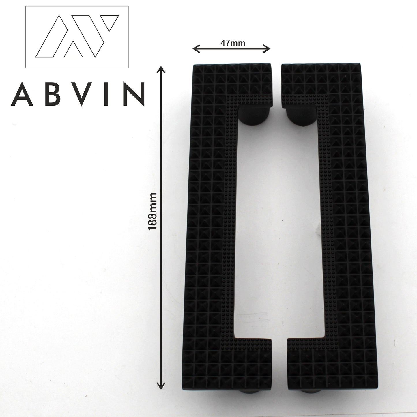 Black Solid Half Square Style Door Cabinet Wardrobe Handles