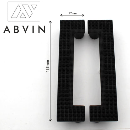 Black Solid Half Square Style Door Cabinet Wardrobe Handles