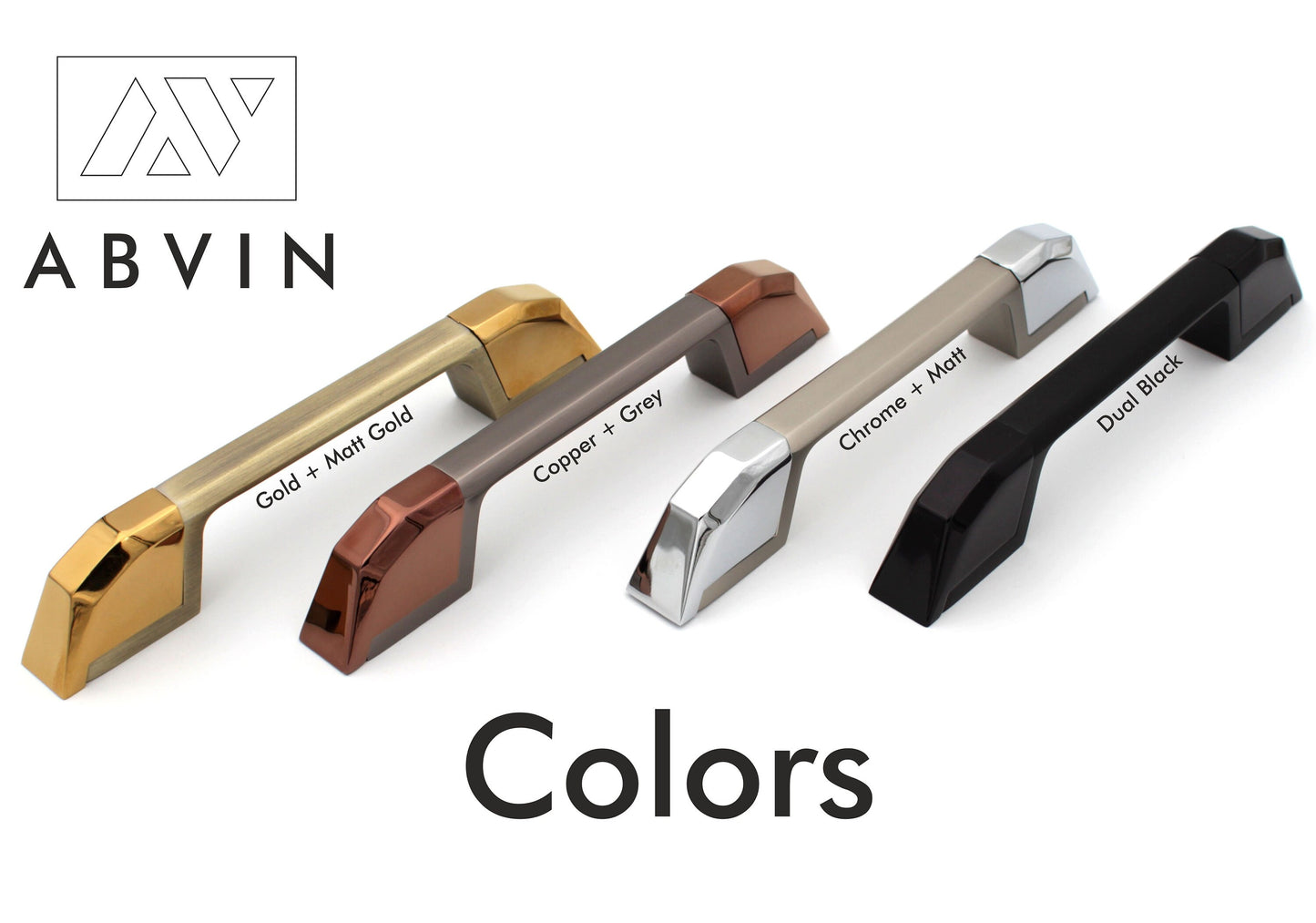 Modern Dual Tone Handles Pulls Cabinet Drawer Dresser Furniture Knob Handle Pulls - 1 pcs