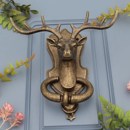 STAG door knocker in brass / brass knocker  Brass front door knocker | beautiful front door décor | Unique Front Door Furniture
