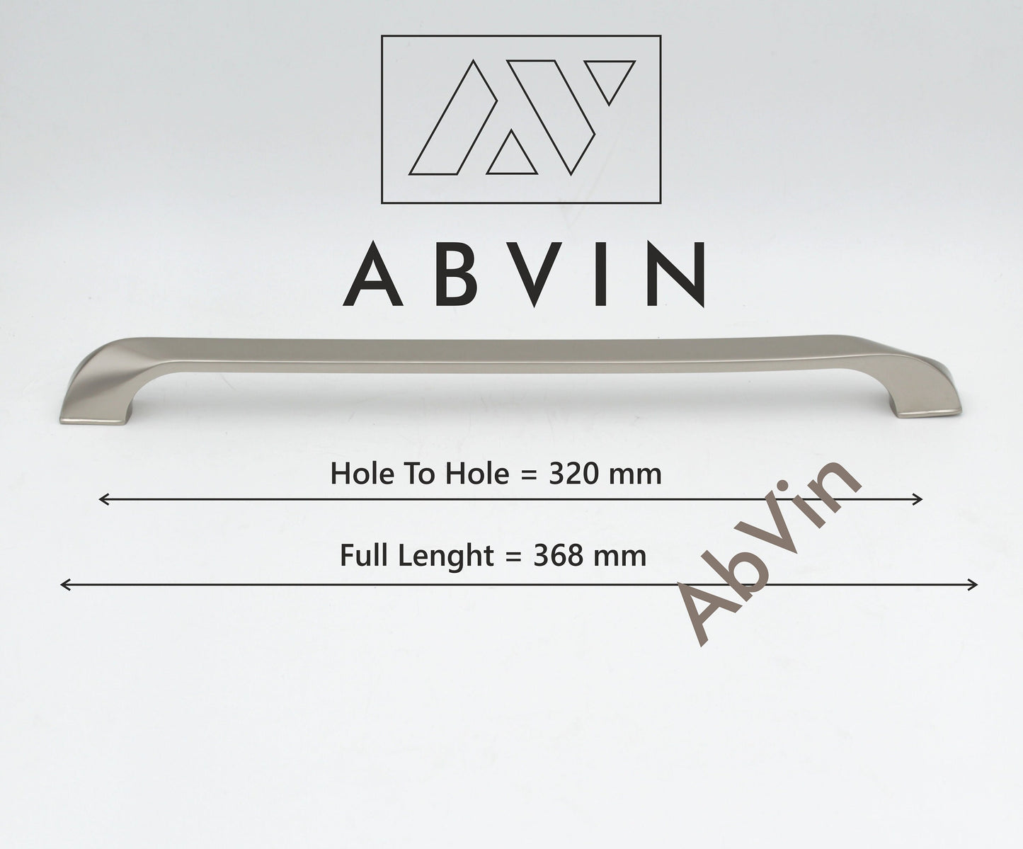 ABVIN PREMIUM Curved Sartin SS Modern Solid Long Pull Bar Handles For Doors Cabinets Cupboards Drawers - 1 piece