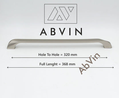 ABVIN PREMIUM Curved Sartin SS Modern Solid Long Pull Bar Handles For Doors Cabinets Cupboards Drawers - 1 piece
