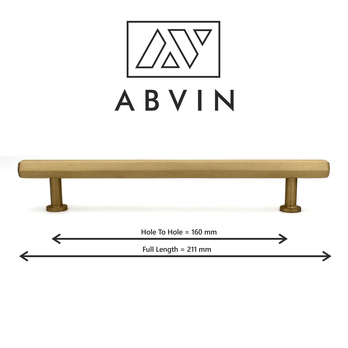 Modern Solid Brass Hex Cabinet Bar Pull Handles Drawer Dresser Furniture Knob Handle Appliance Pulls Gold Kitchen cupboard - 1 piece