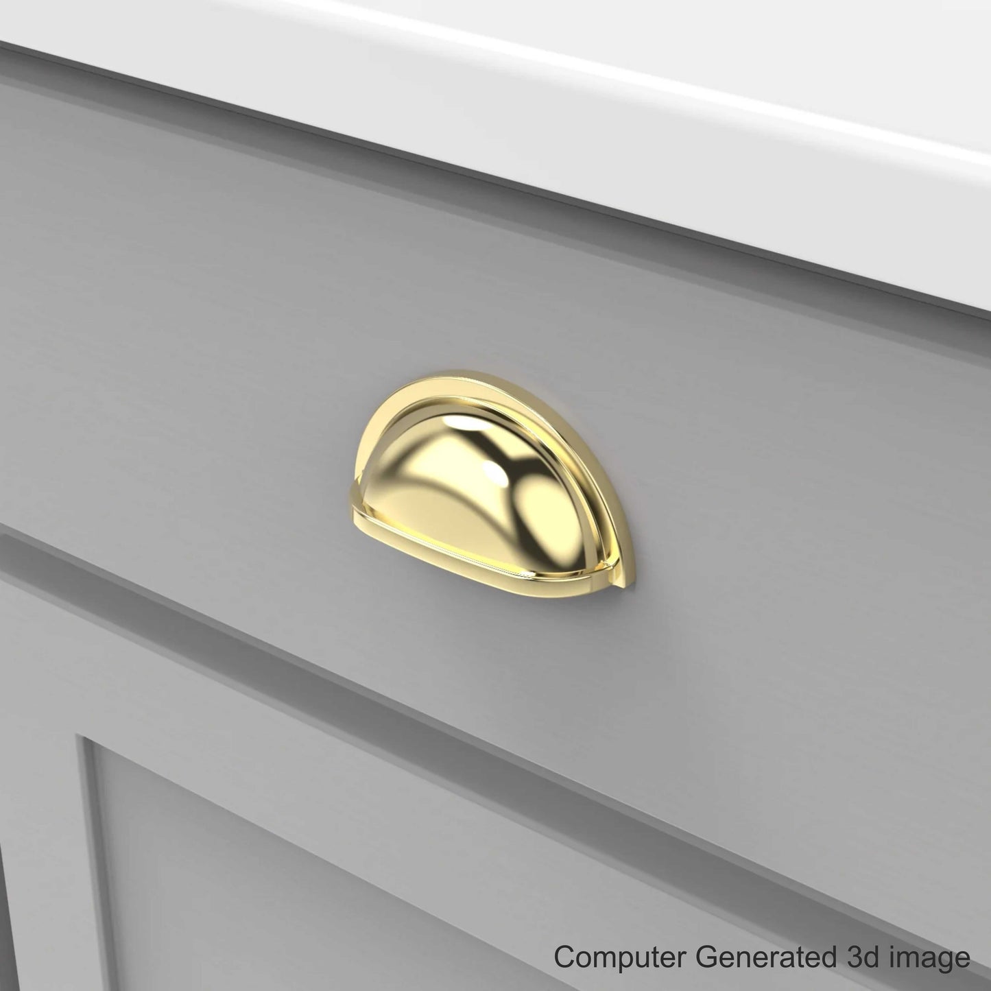 Shinny Gold Classical Cup Pulls Cabinet Handles for Hardware Cabinets, Cupboards and Drawers - 1 pcs