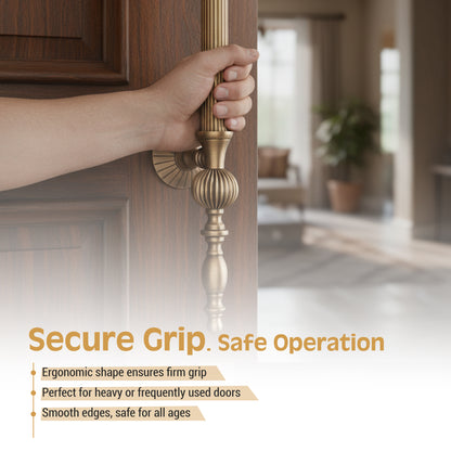 24" Matt Antique Brass Door Handle: Ornate Entrance Hardware