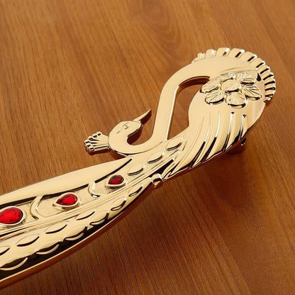 Peacock with Red Gems Antique Door Handle, Door Handles for Main Door, Handles for Door