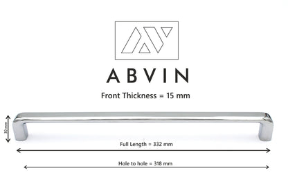 ABVIN PREMIUM Curve Polished Chrome Modern Solid Long Appliance Pulls Bar Handles For Doors Cabinets Cupboards Drawers - 1 piece